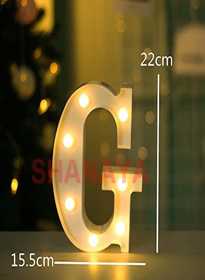 SHANAYA Alphabet LED Letter Lights Number Light Decorative Birthday Wedding Party Home Decor Light Up Plastic English Letters Standing Hanging A-Z for Party Wedding Festival (G) - Image 2